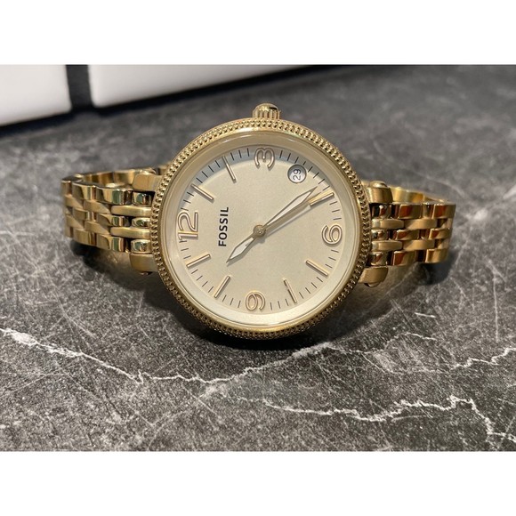 Women’s Fossil Watch - Yellow Gold Tone - Picture 1 of 5